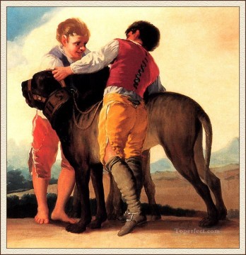 Niños con mastín Francisco de Goya Pinturas al óleo